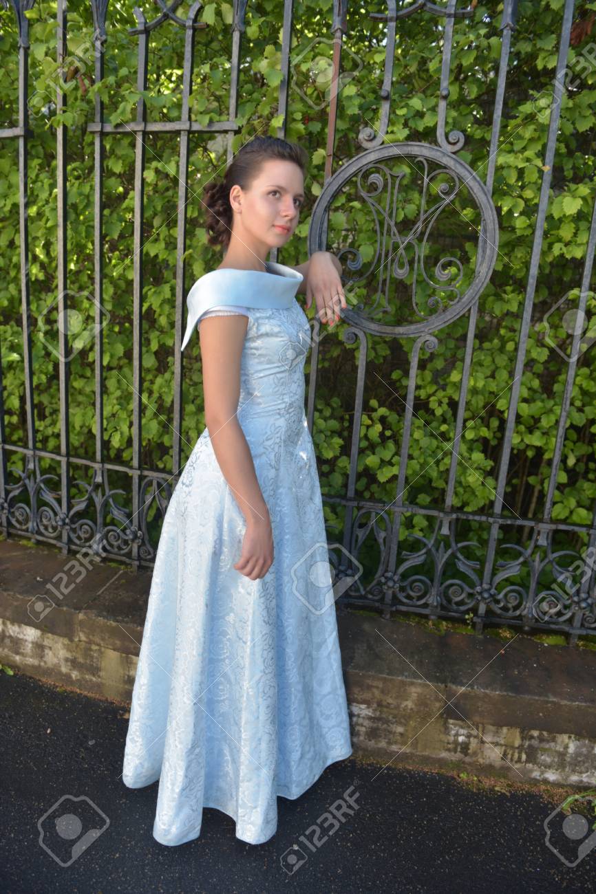 pale blue long dress