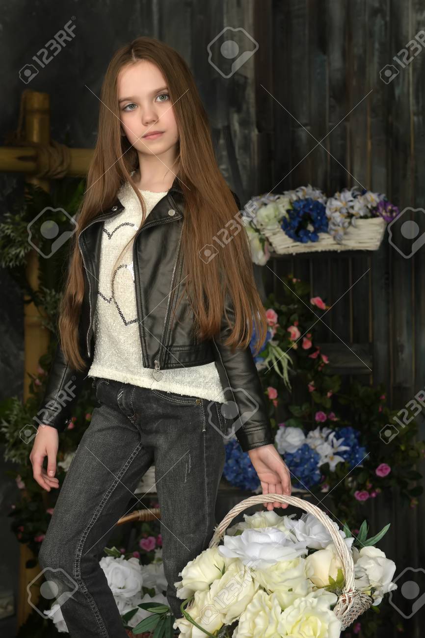 black jacket with flowers