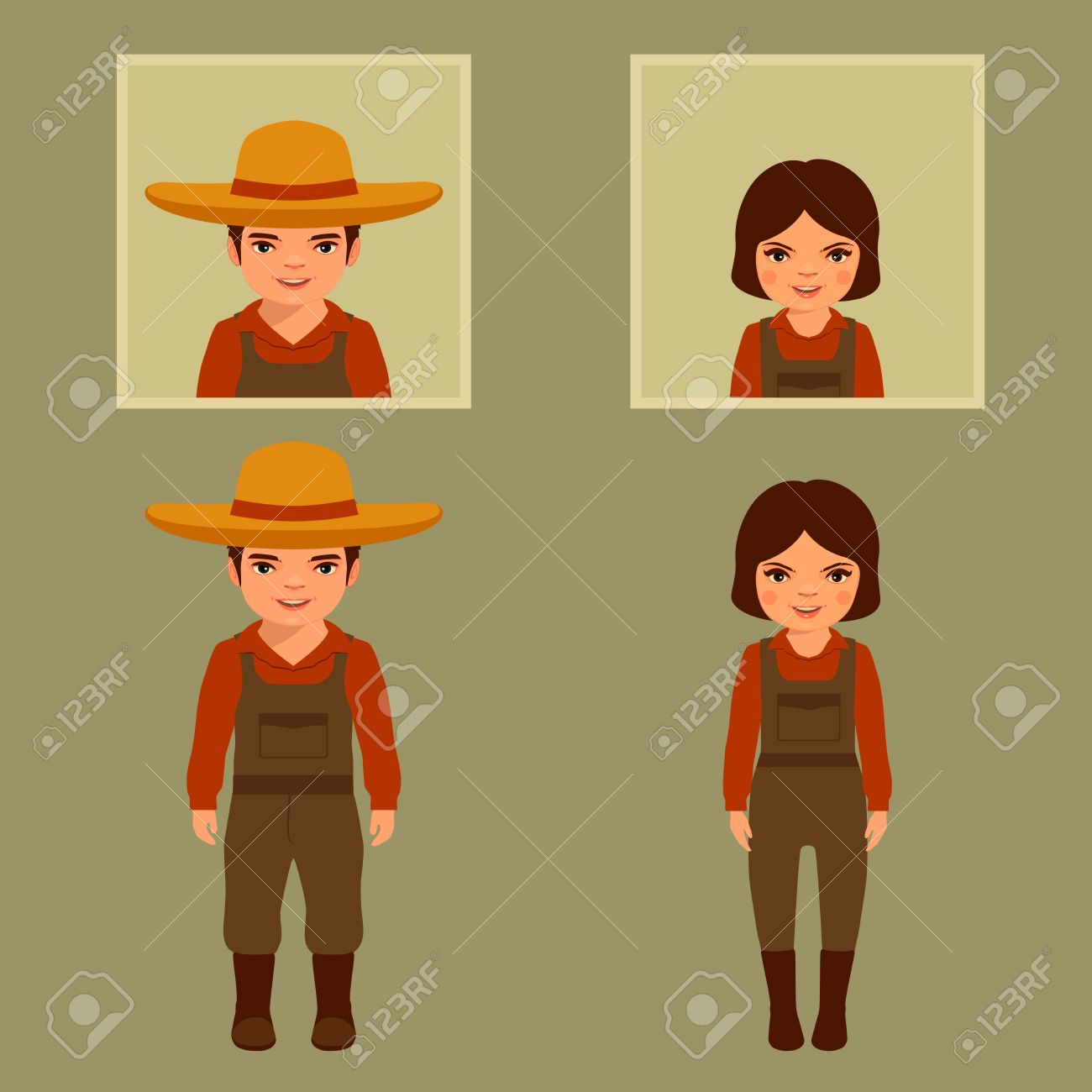 Vector Cartoon Character Farmer, Farms, Village People, Agriculture  Illustration Royalty Free SVG, Cliparts, Vectors, and Stock Illustration.  Image 42451280., image size:1300x1300
