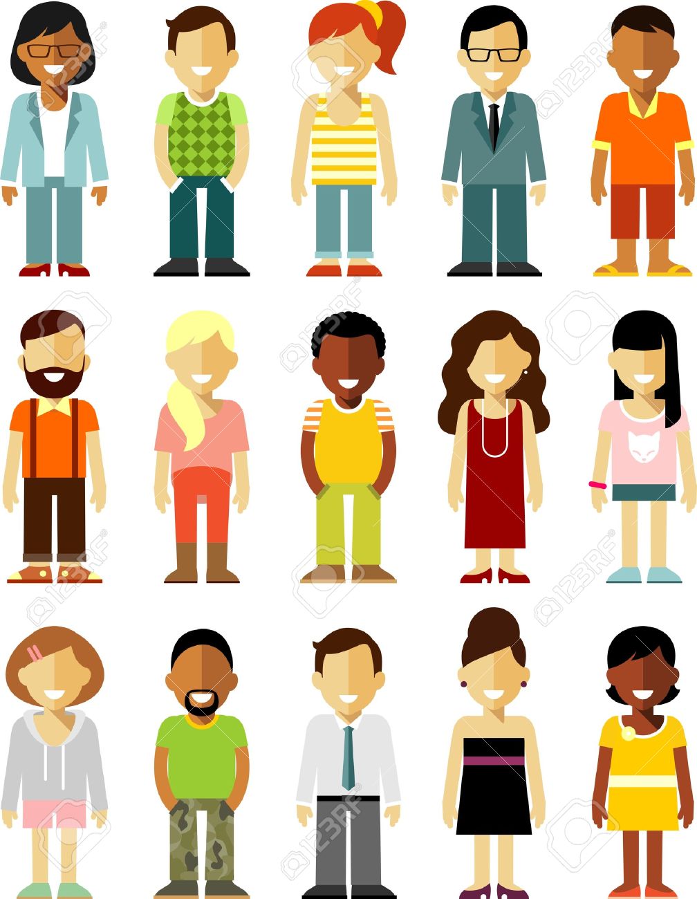 Download Verschiedene menschen gezeichnet For Free