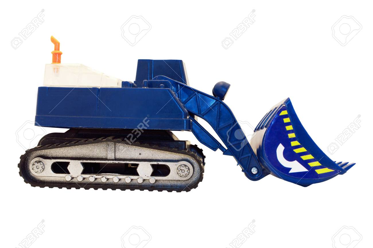 blue toy excavator