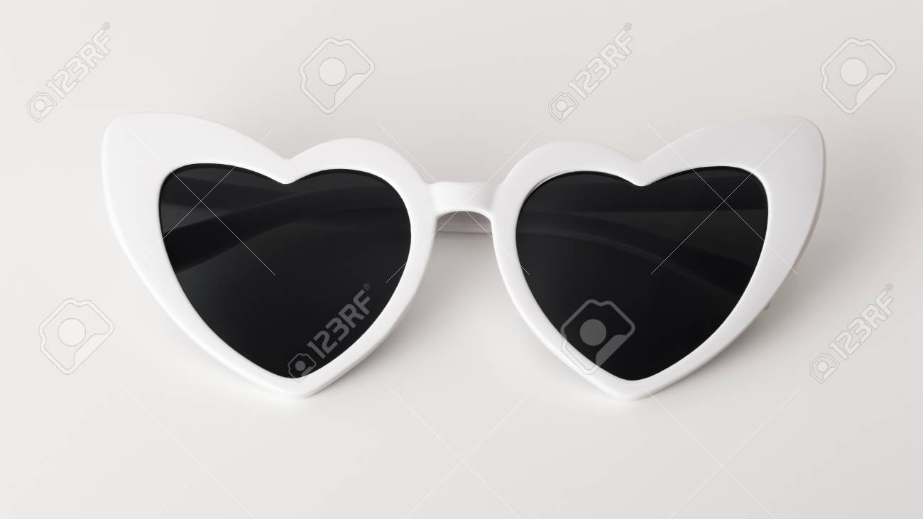 white heart shaped glasses