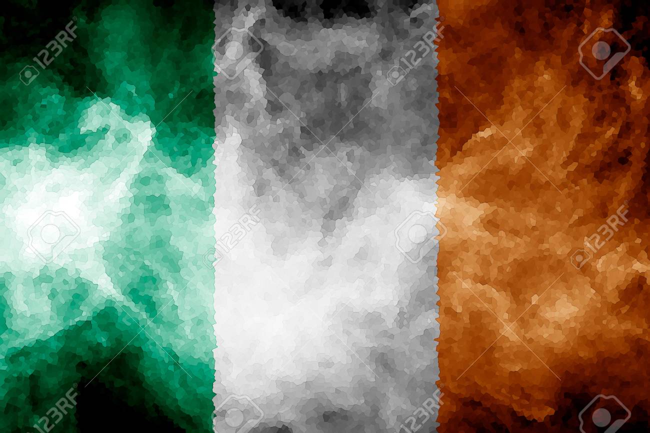 National Flag Of Ireland From Thick Colored Smoke On A Black Isolated  Background Stock Photo, Picture and Royalty Free Image. Image 102090814., image size:1300x866