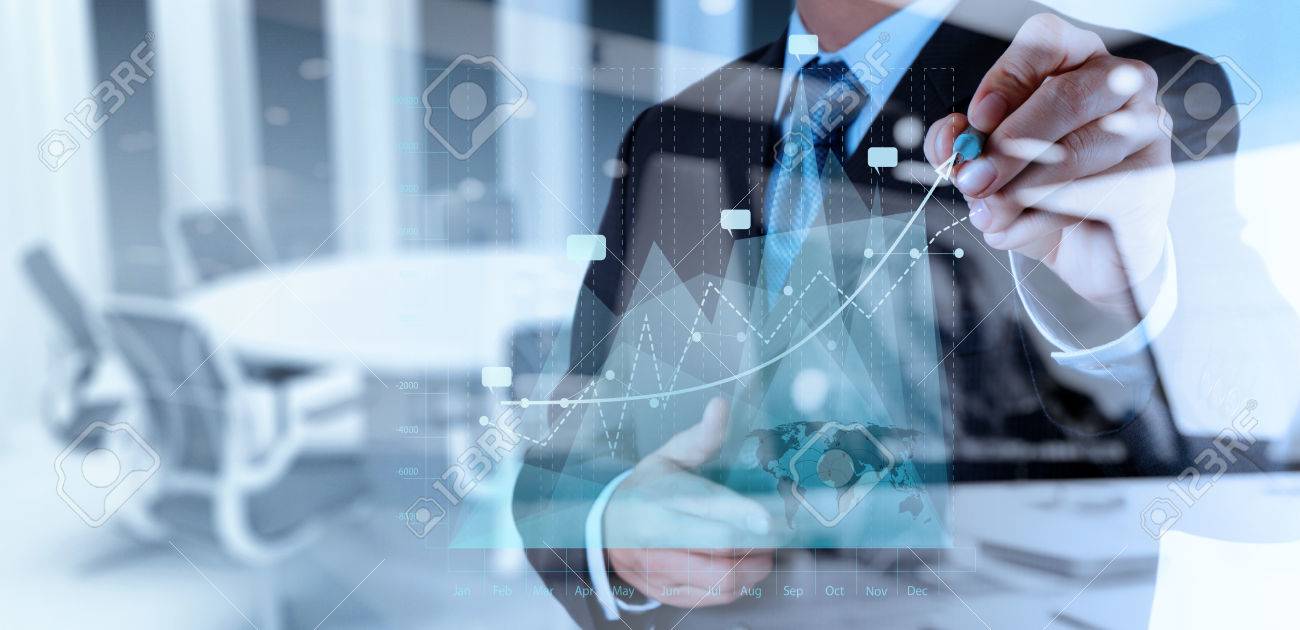 double exposure of businessman hand working with new modern computer and business strategy as concept - 50066627 double exposure of businessman hand working with new modern computer and business strategy as concept - 50066627