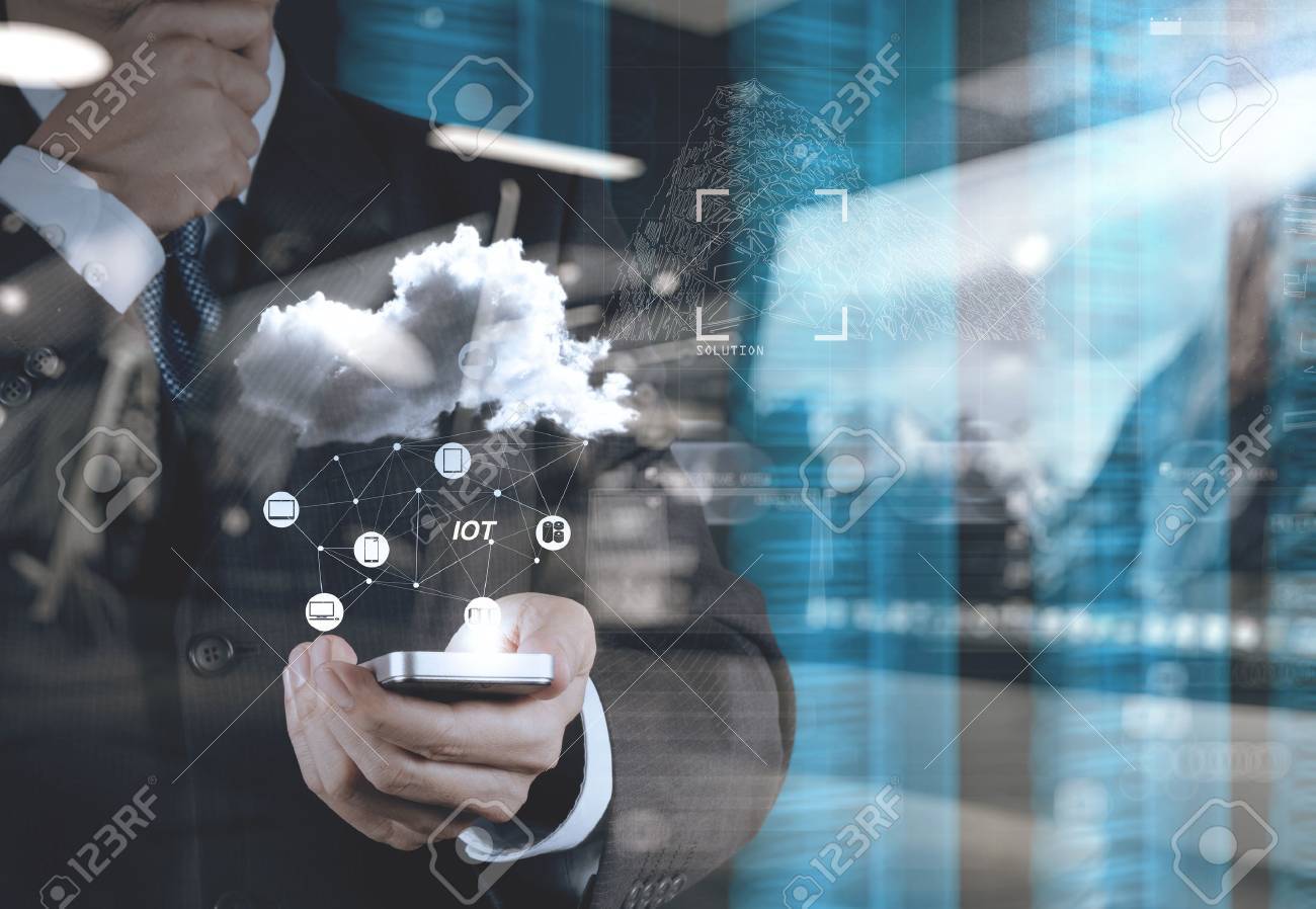 double exposure of hand showing Internet of things (IoT) word diagram as concept - 53603943 double exposure of hand showing Internet of things (IoT) word diagram as concept - 53603943