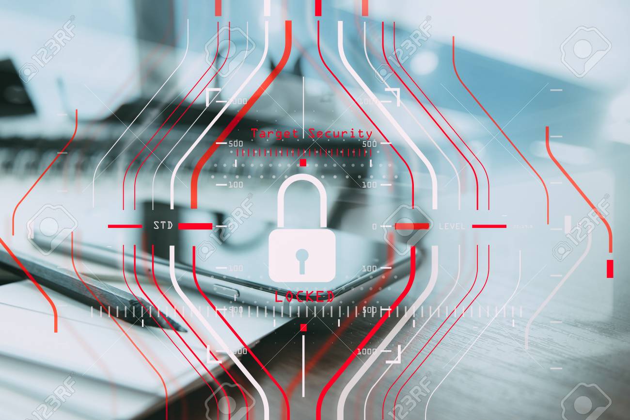 Regulación General De Protección De Datos (GDPR, Por Sus Siglas En Inglés) Y Concepto De Seguridad. Protección De Objetivos De Halogramas De Computadora Bloqueada Con éxito En Teléfonos Inteligentes Con Toda La