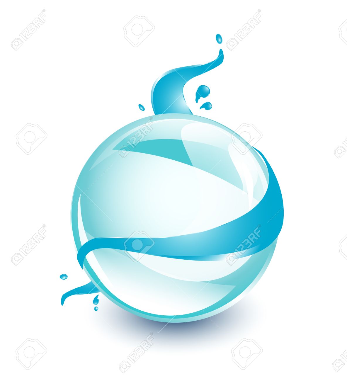 青い水ボールのイラスト素材 ベクタ Image