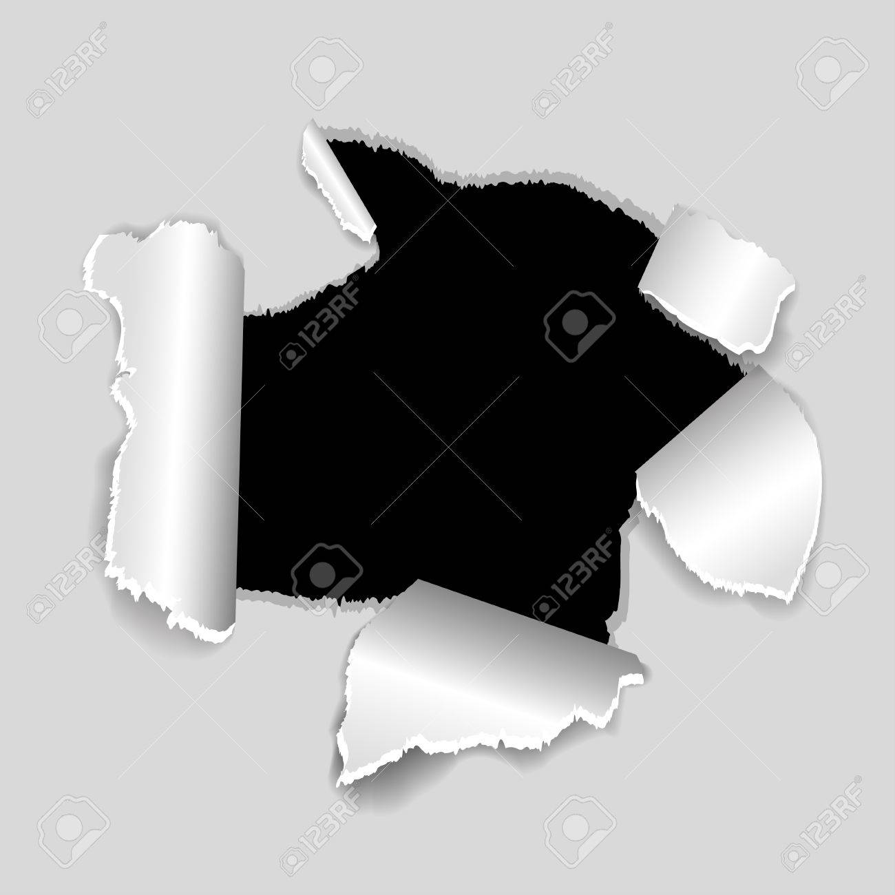 Torn Paper, A Hole In A Sheet Of Paper With Shadow Royalty Free SVG,  Cliparts, Vectors, and Stock Illustration. Image 53141506., image size:1300x1300