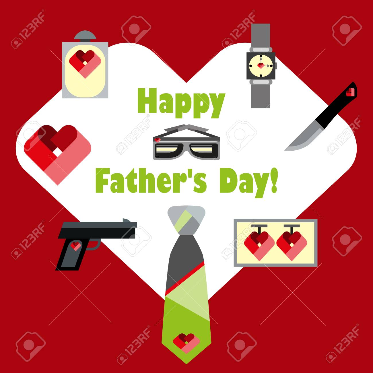 Happy Father S Day Flat Design Greeting Card Vector Illustration Royalty Free Cliparts Vectors And Stock Illustration Image 96839768