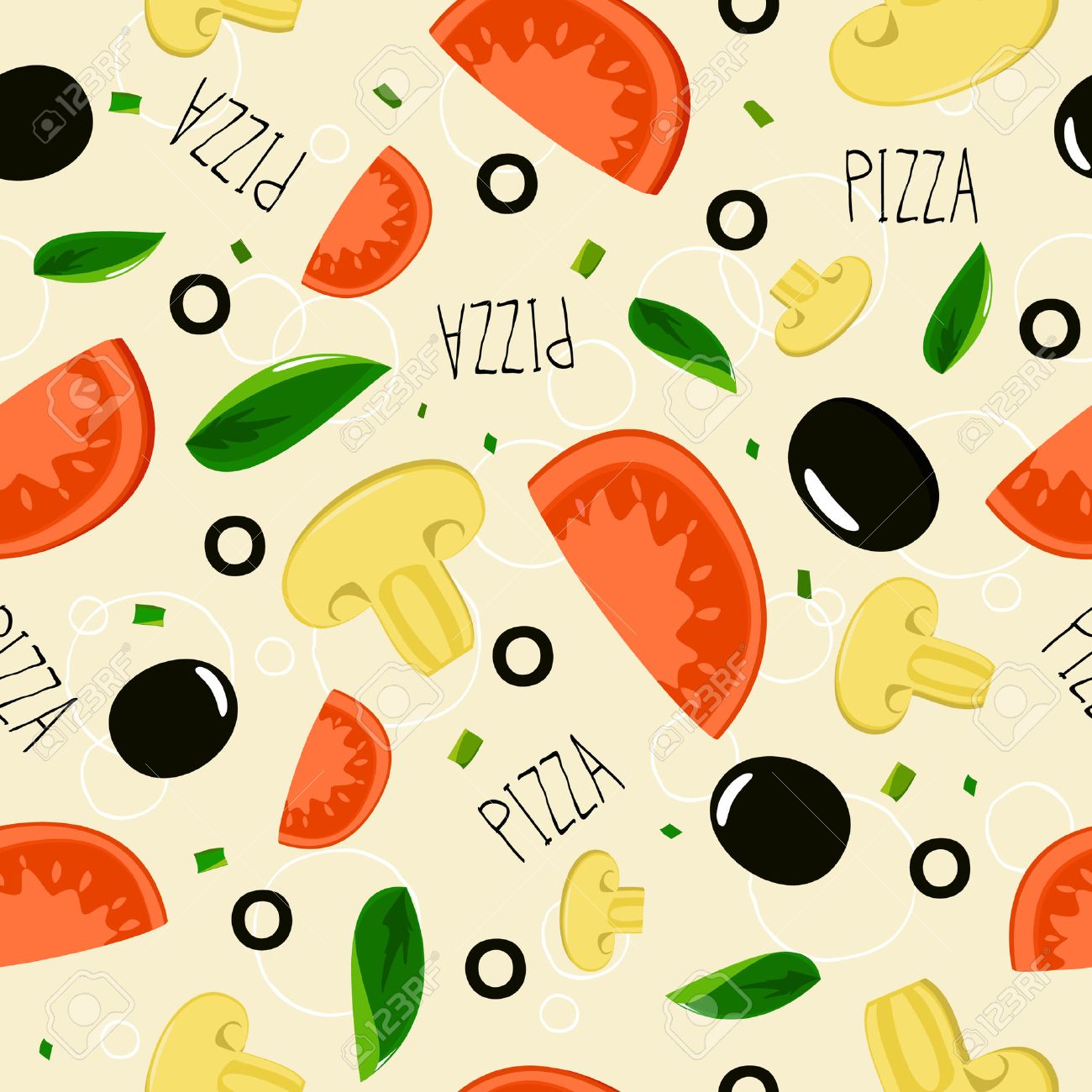 pizza pattern on beige background royalty free cliparts vectors pizza pattern