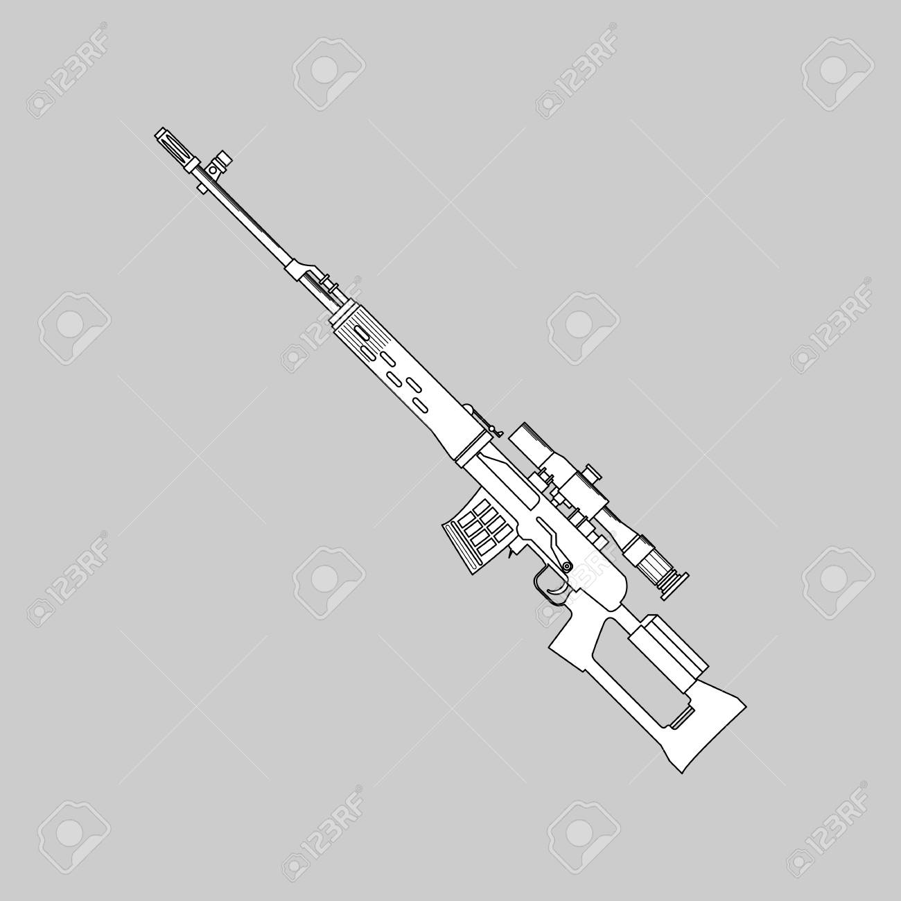 automatic firearms pistol rifle machine gun in a linear style firearm logos
