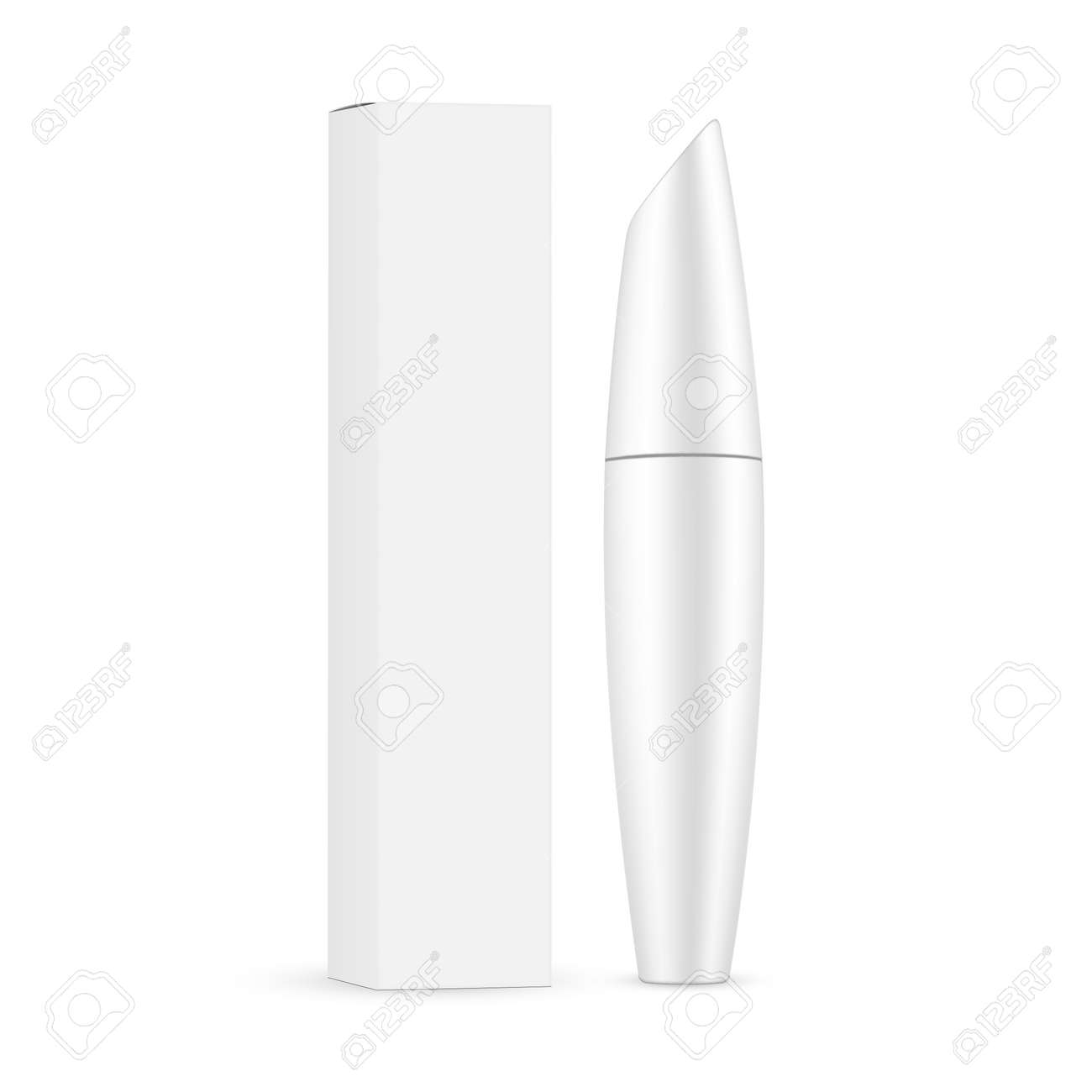 Download Mascara Tube With Packaging Box Mockup Isolated On White Background Royalty Free Cliparts Vectors And Stock Illustration Image 164127641