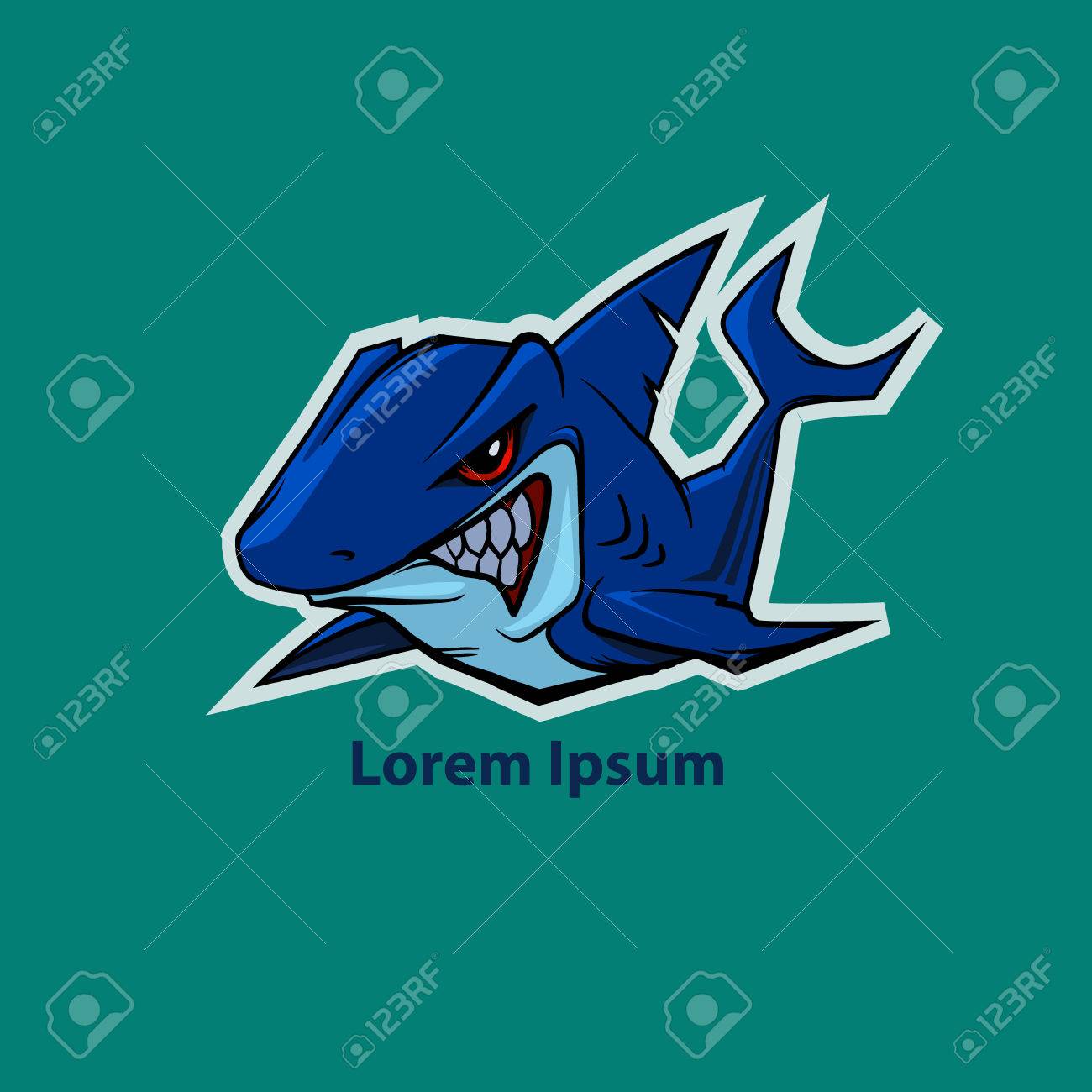 サメ マスコット クラブ エンブレム アイデアのスポーツ チームのイラスト素材 ベクタ Image