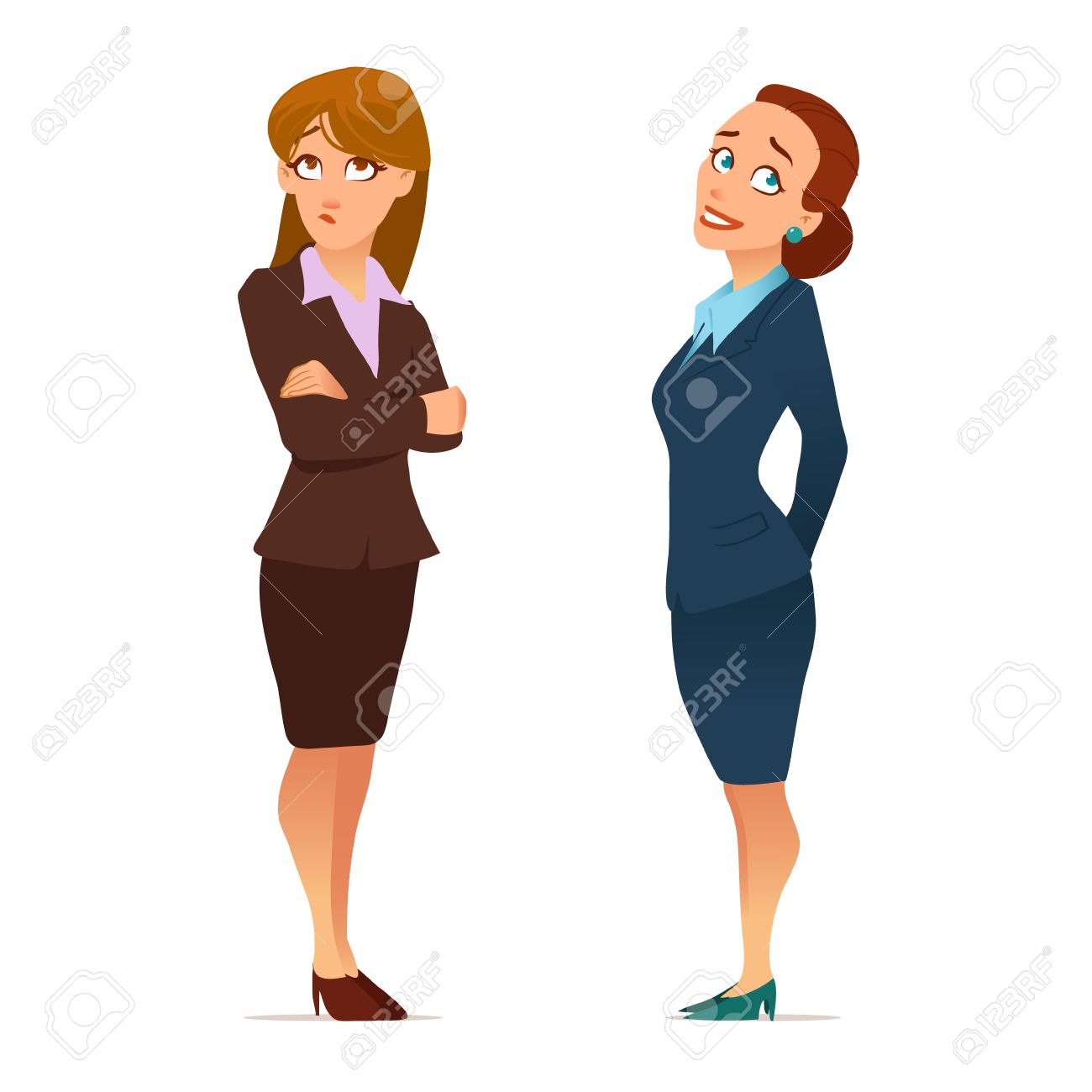 ビジネス 教師 エレガントな事務服を着て 若い女性の漫画のキャラクター ベクトル イラスト のイラスト素材 ベクタ Image