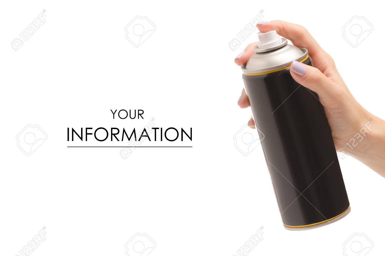 A Female Hand Holding A Can Of Spray Paint Isolated On White ...