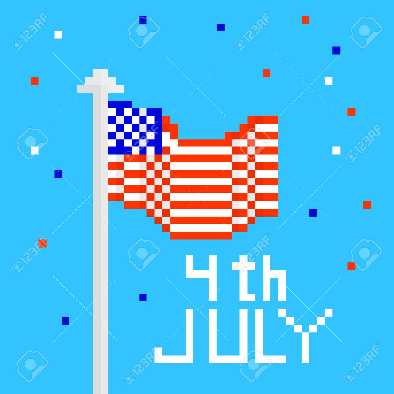 Independence Day Pixel Art Vector Illustration For 4th Of July Royalty Free Cliparts Vectors And Stock Illustration Image 78773029