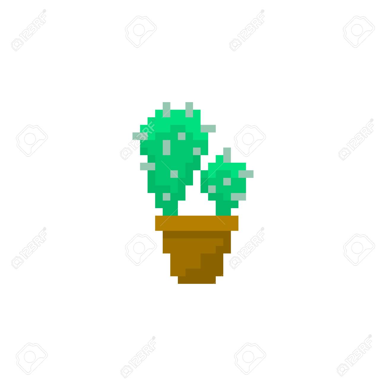 Pixel Kaktus Fr Spiele Und Apps. Lizenzfrei nutzbare SVG, Vektorgrafiken,  Clip Arts, Illustrationen. Image 85576635.