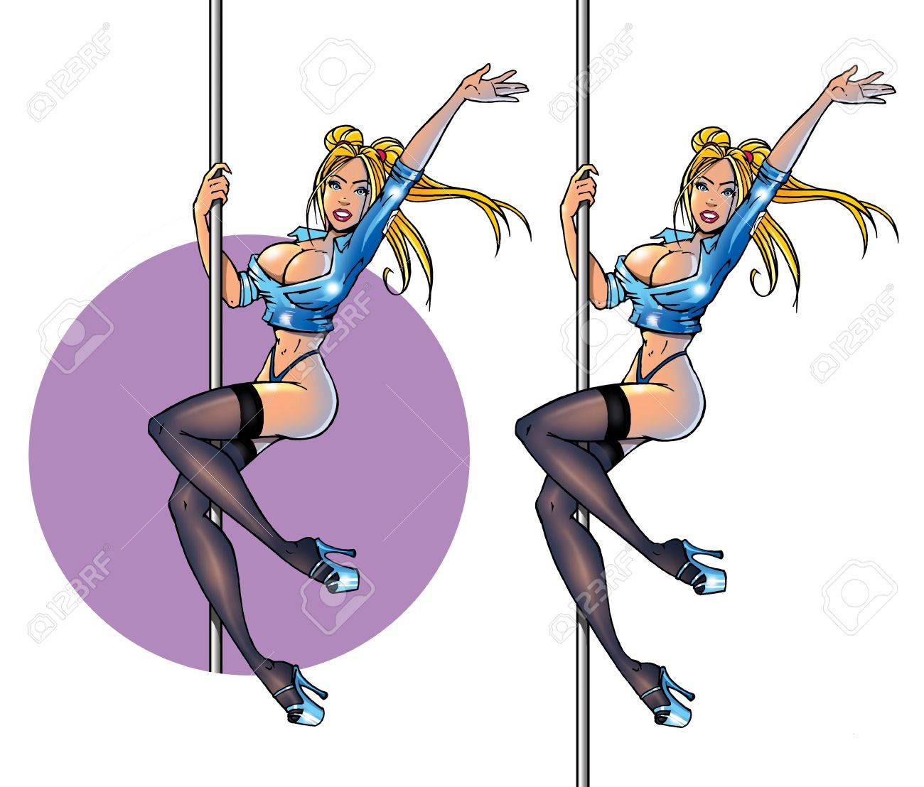 Sexy Striptease Cartoon Madchen Auf Der Stange Lizenzfreie Fotos Bilder Und...