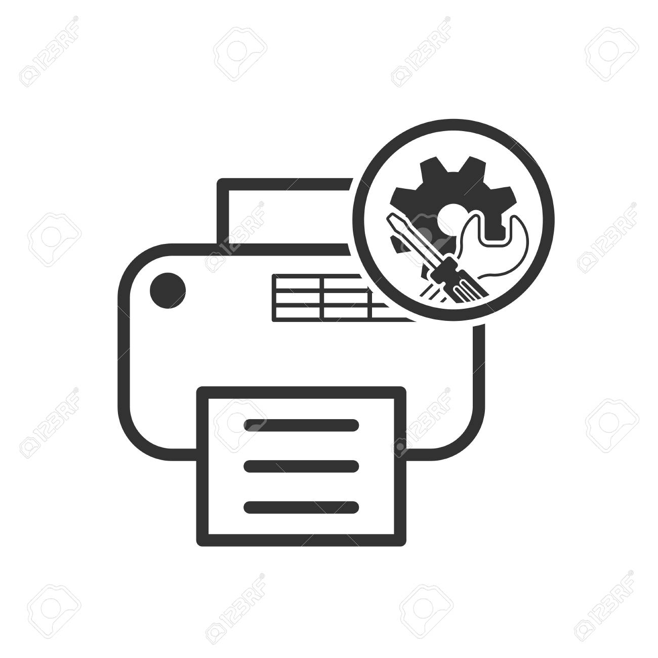 printer service logo, image size:1300x1300