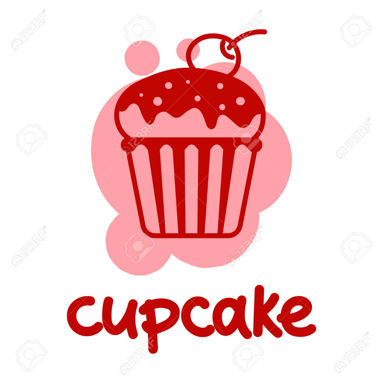 簡単なカップケーキ色描画 ベクター グラフィックは 白い背景で隔離 のイラスト素材 ベクタ Image