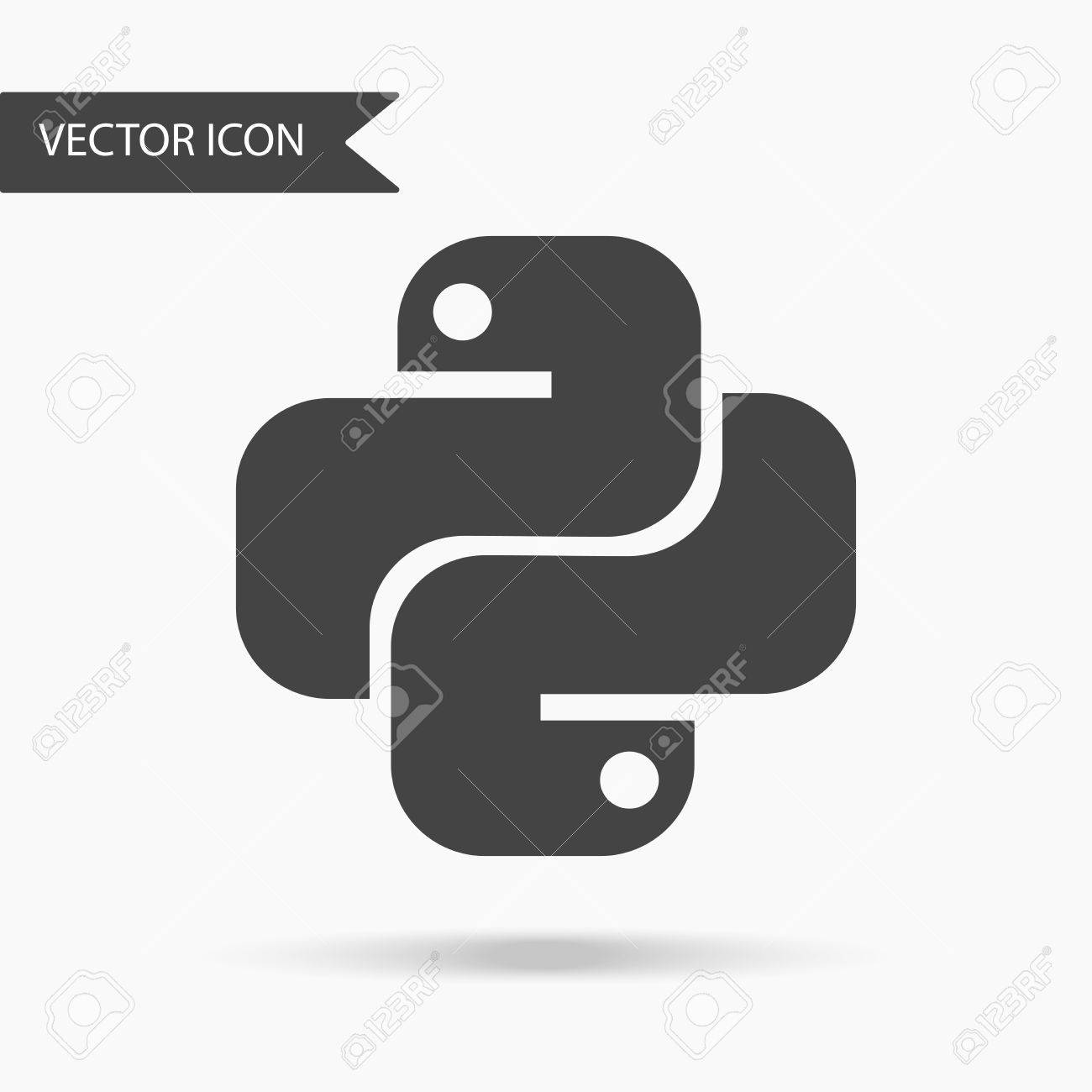vector illustration of an icon of the python programming language python programming language
