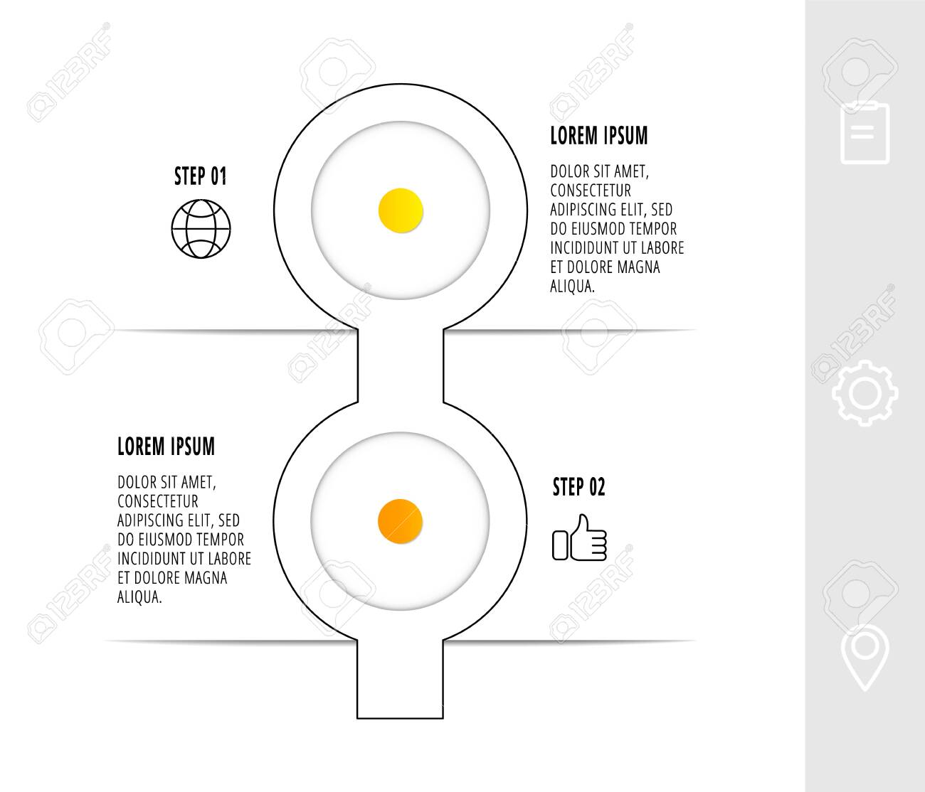 Infographic circular with 2 steps, parts, icons. Flat line vector template. Can be used for diagram, business, web, workflow layout, presentations, flow chart, info graph, timeline, content, levels. - 146260559 Infographic circular with 2 steps, parts, icons. Flat line vector template. Can be used for diagram, business, web, workflow layout, presentations, flow chart, info graph, timeline, content, levels. - 146260559