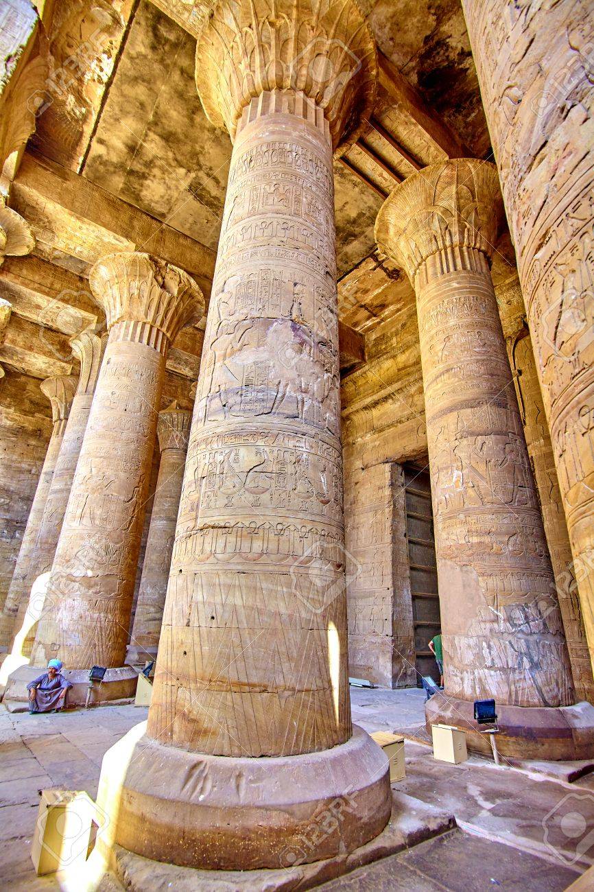 ancient egyptian architecture ruins olumns of the temple of stock