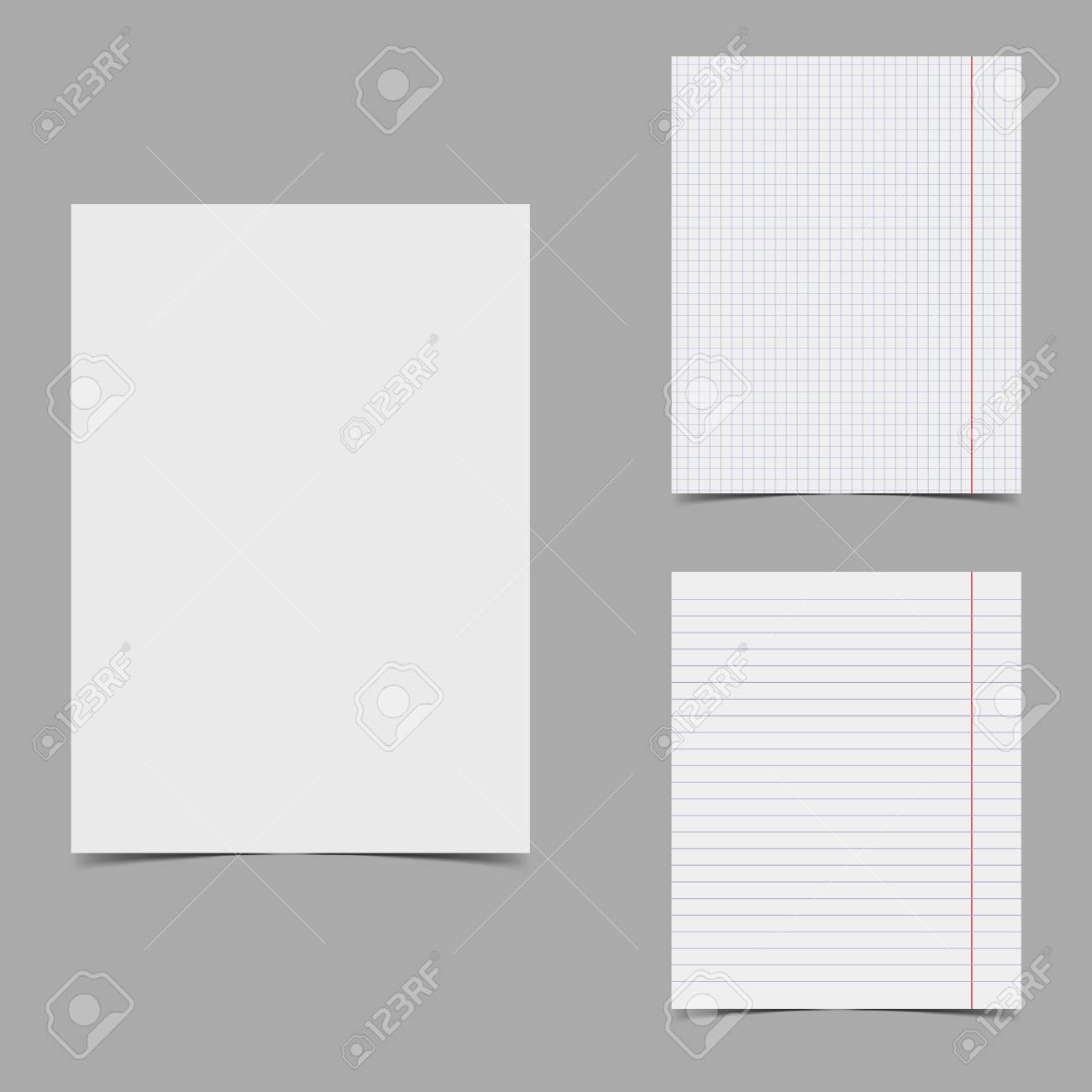 vector paper sheets set graph paper notepad page blank paper graph paper notepad