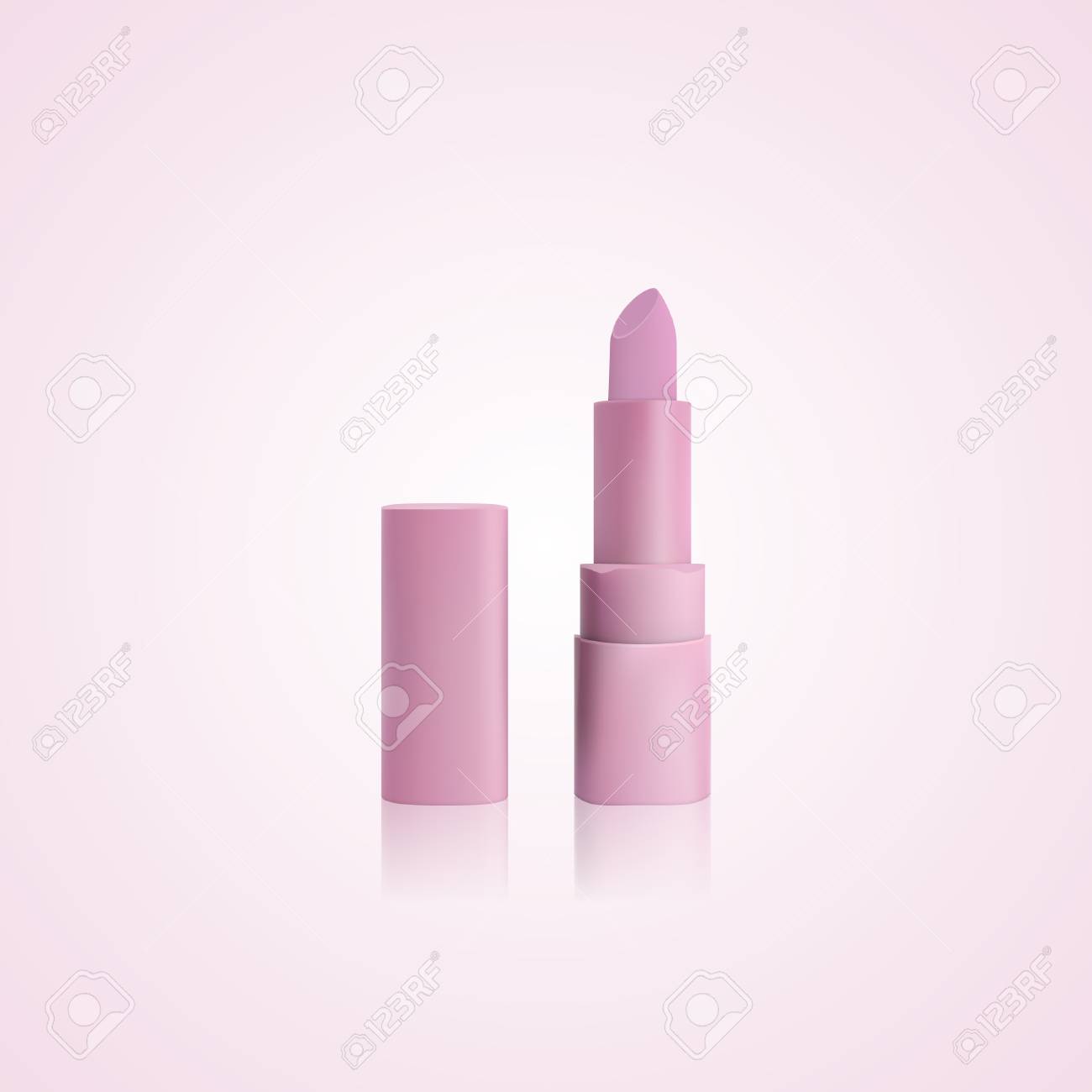 pink open lipstick with cap pink packaging mockup template