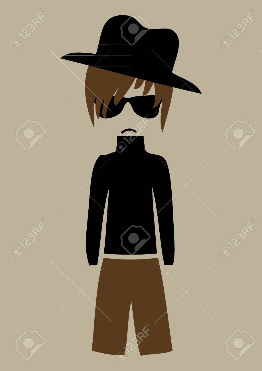 サングラスと帽子をかぶっている男 のイラスト素材 ベクタ Image 3117
