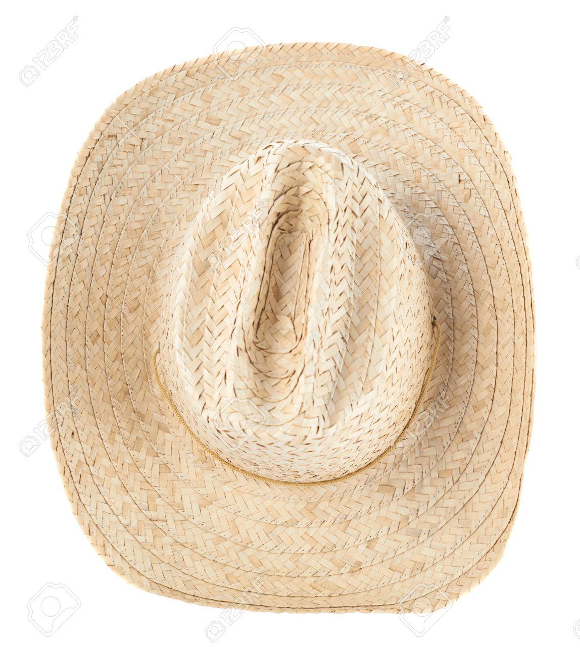 麦わら帽子白背景に分離された上記のビュー の写真素材 画像素材 Image