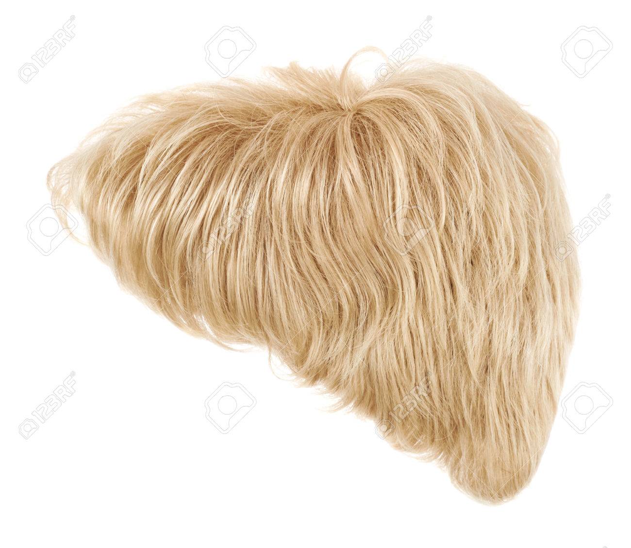 白い背景に分離した波状毛かつら の写真素材 画像素材 Image