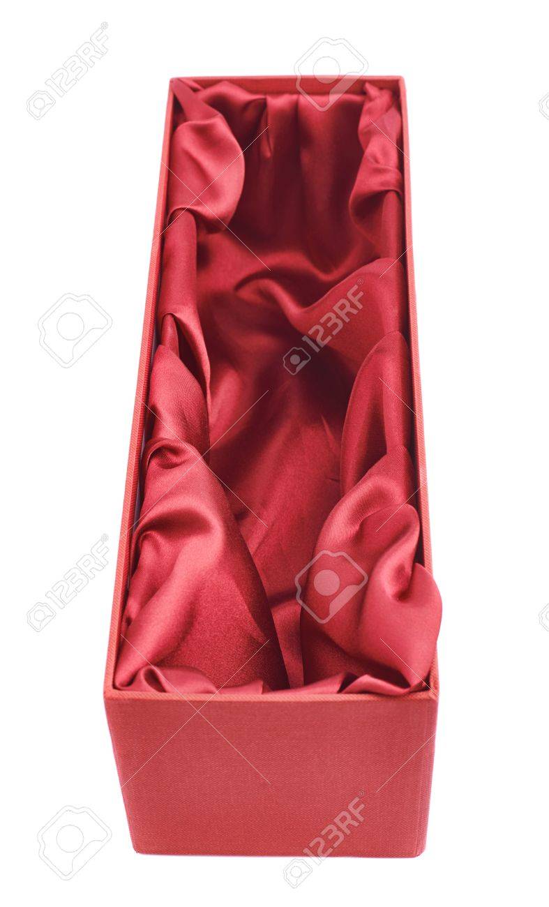 Red Opened Tall Gift Box With The Velvet Cloth Inside, Isolated Over The  White Background Stock Photo, Picture and Royalty Free Image. Image  34851653., image size:787x1300
