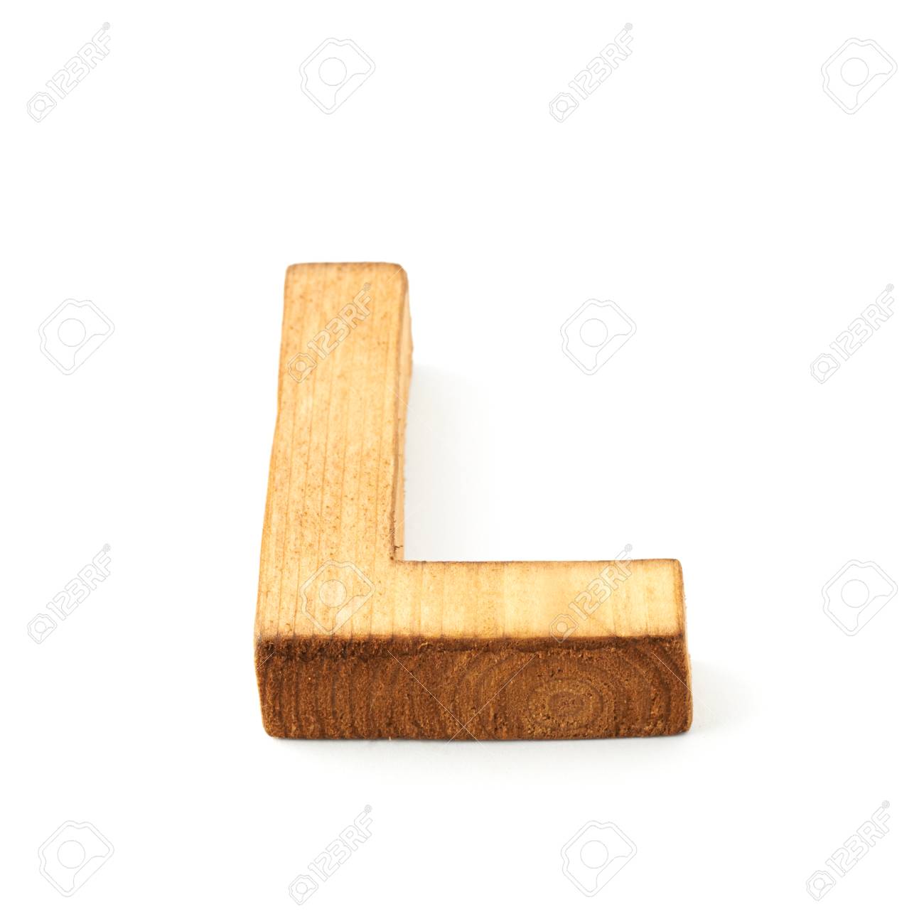 single capital block wooden letter l isolated over the white stock block letter l