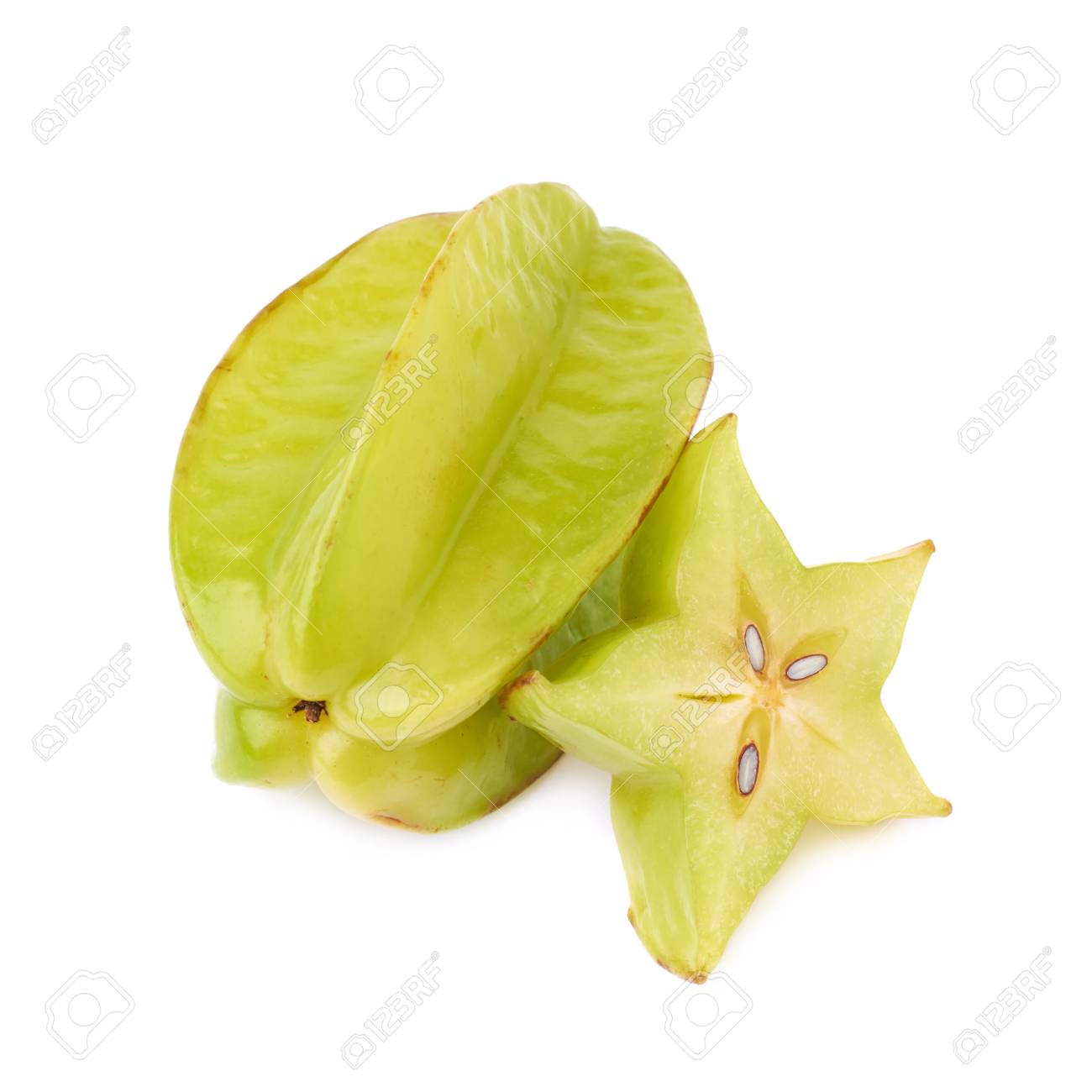 averrhoa carambola starfruit served composition isolated over