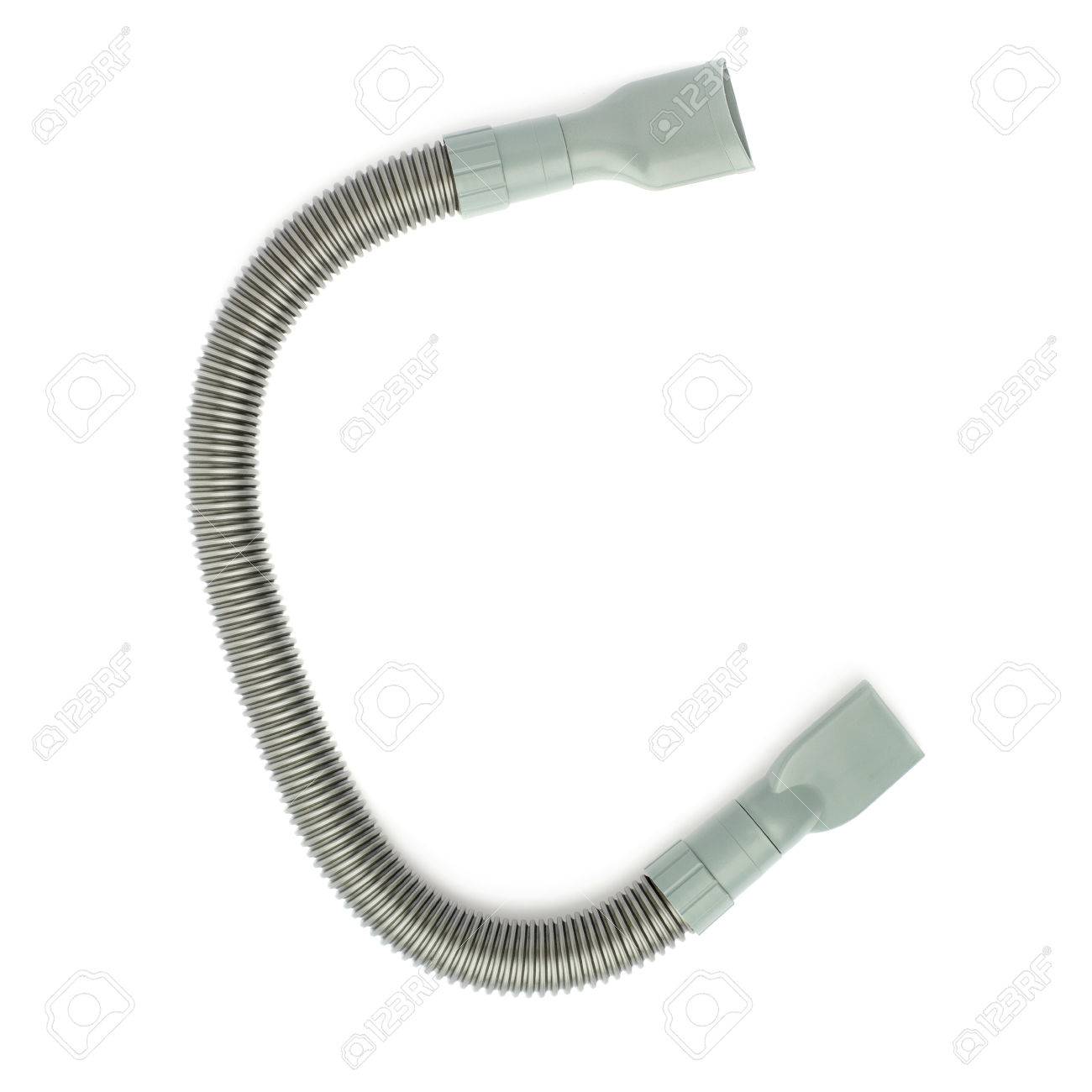 Gris à Main Petit Tuyau D'aspirateur Isolé Sur Fond Blanc Bras D'aspirateur Contre La Poussière Sur Le Fond Blanc