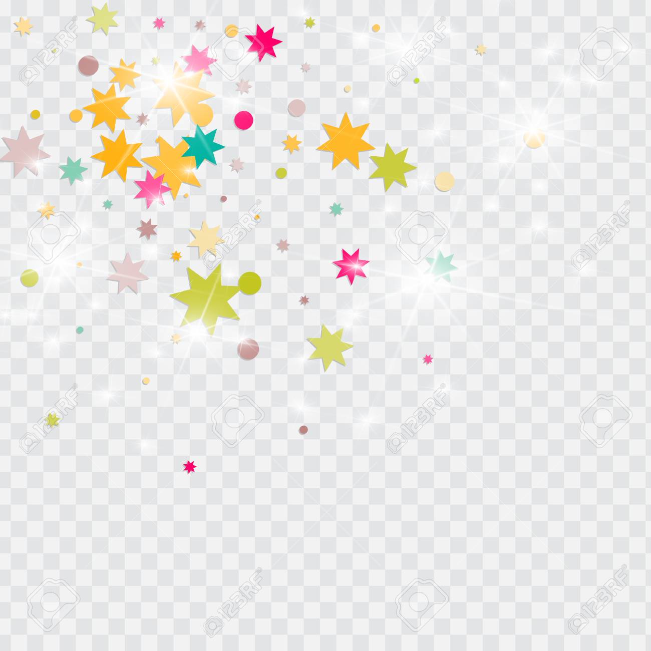 Vector Multicolored Confetti On Transparent Background Falling Tinsel And Confetti From Minimalistic Geometrical Triangles And Ribbons Royalty Free Cliparts Vectors And Stock Illustration Image 88495229