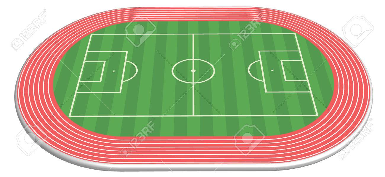 3 次元フィールド サッカー競馬場と共にのイラスト素材 ベクタ Image 745