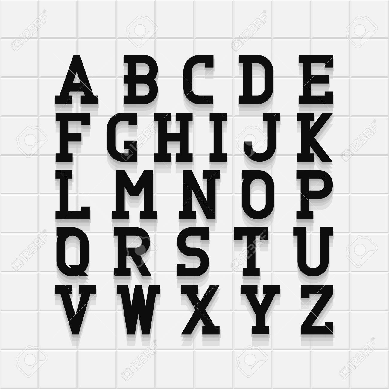 Bold Vintage Font Vector Alfabeto Ingles Ilustraciones Vectoriales Clip Art Vectorizado Libre De Derechos Image 84956900