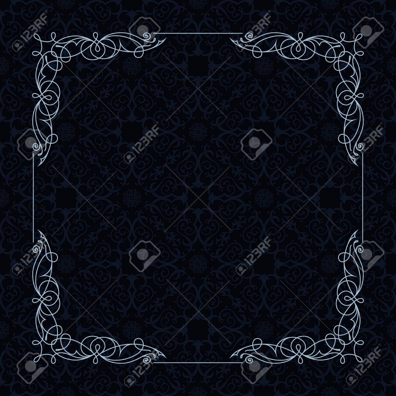 黒と白枠 結婚式グリーティング カード 招待状 メニューのラベルのデザイン テンプレートです グラフィック デザインのページ パターン ベクトルの背景 のイラスト素材 ベクタ Image