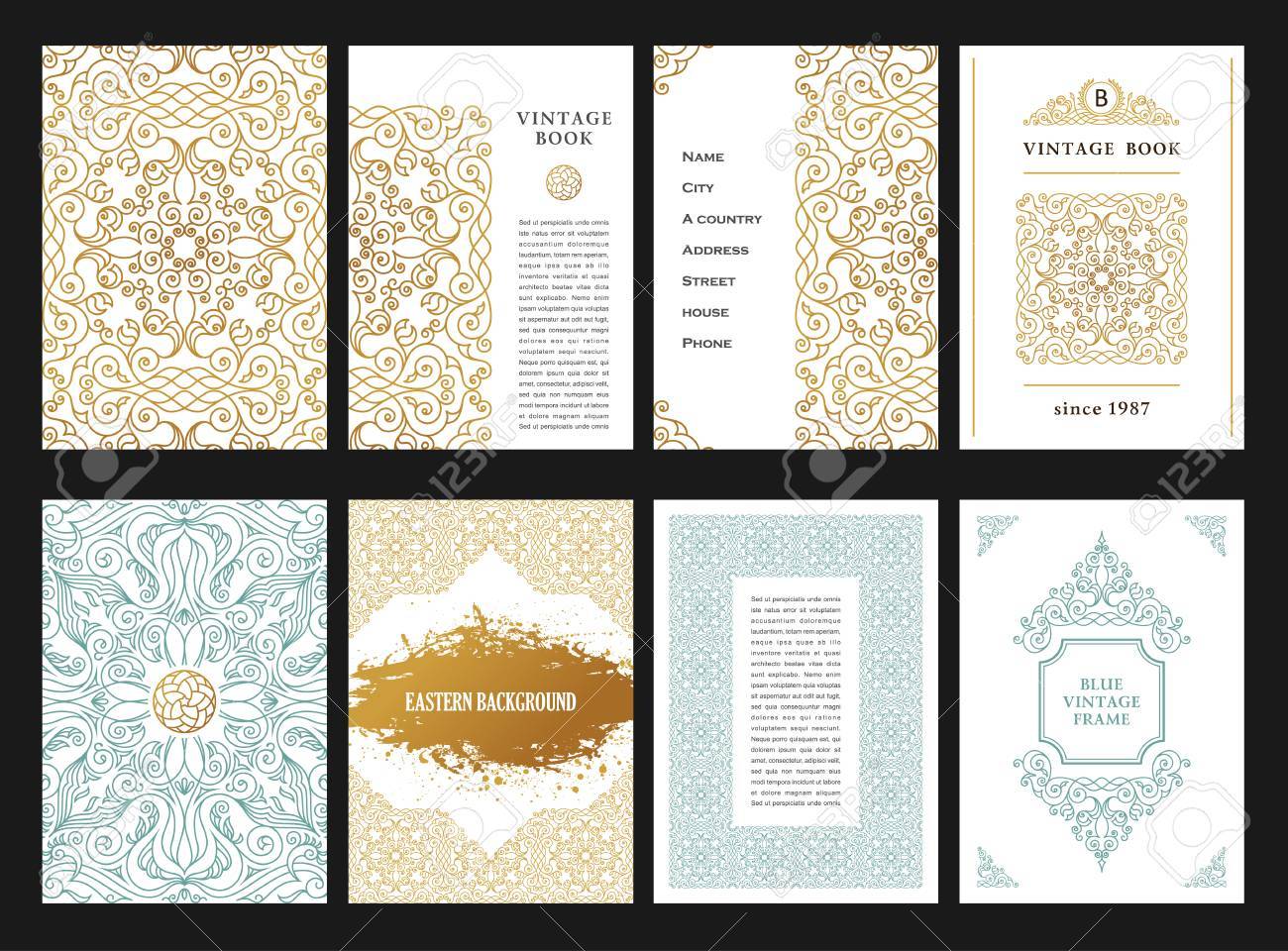 Cartes De Modele D Or De L Est Fixes Decor D Or Dans Le Style