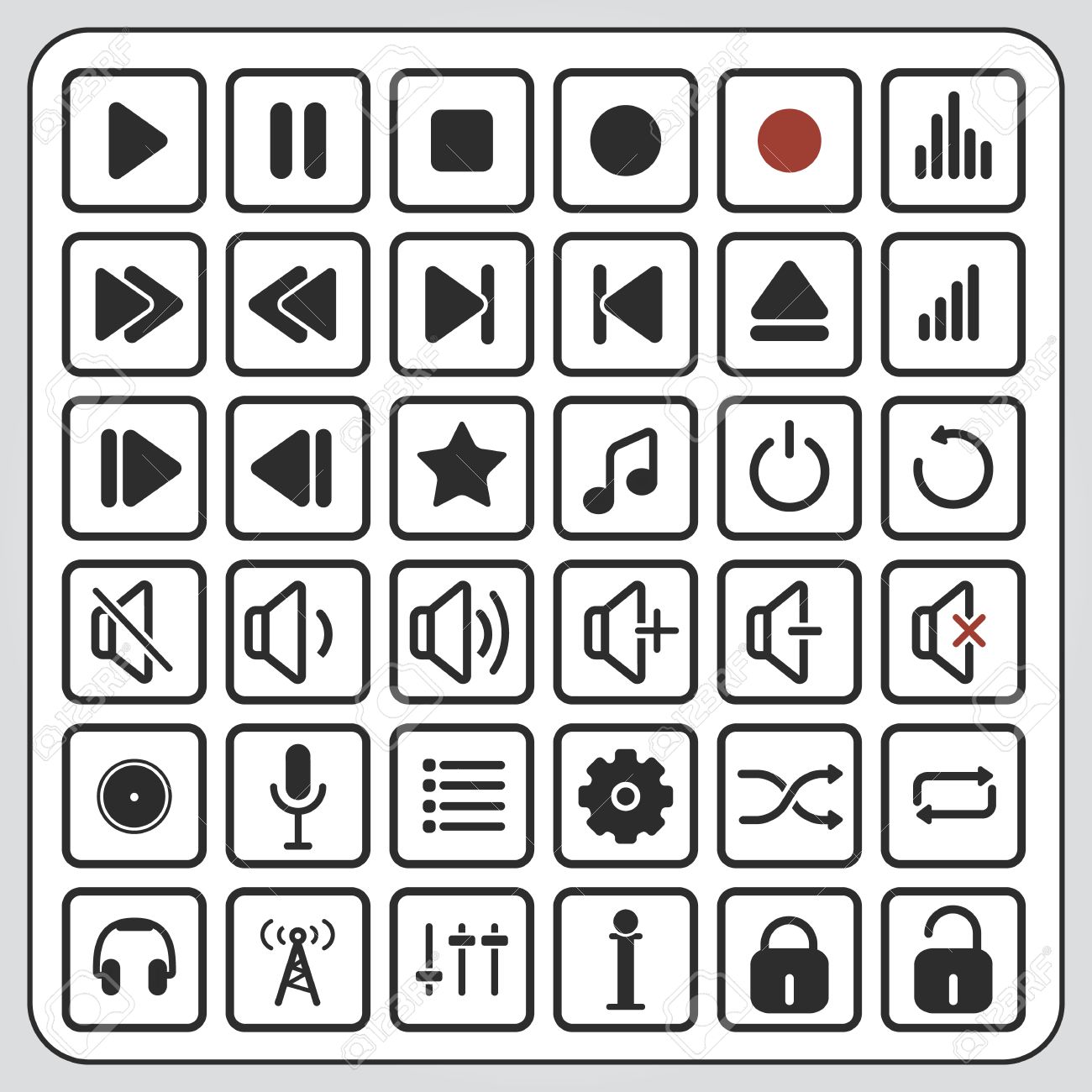 Wooden Audio Button Game Icon Canstock