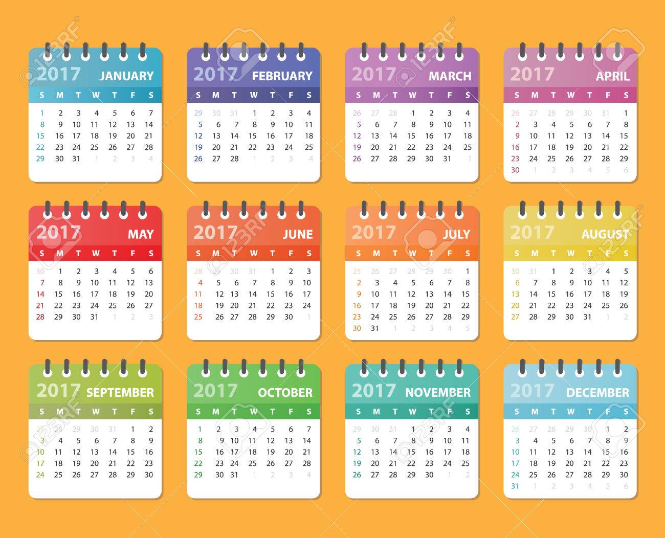 2017 and 2017 calendars