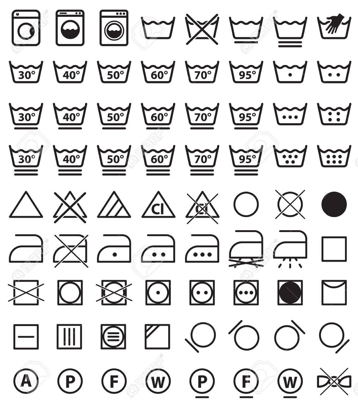 laundry symbols washing icons royalty free cliparts vectors and