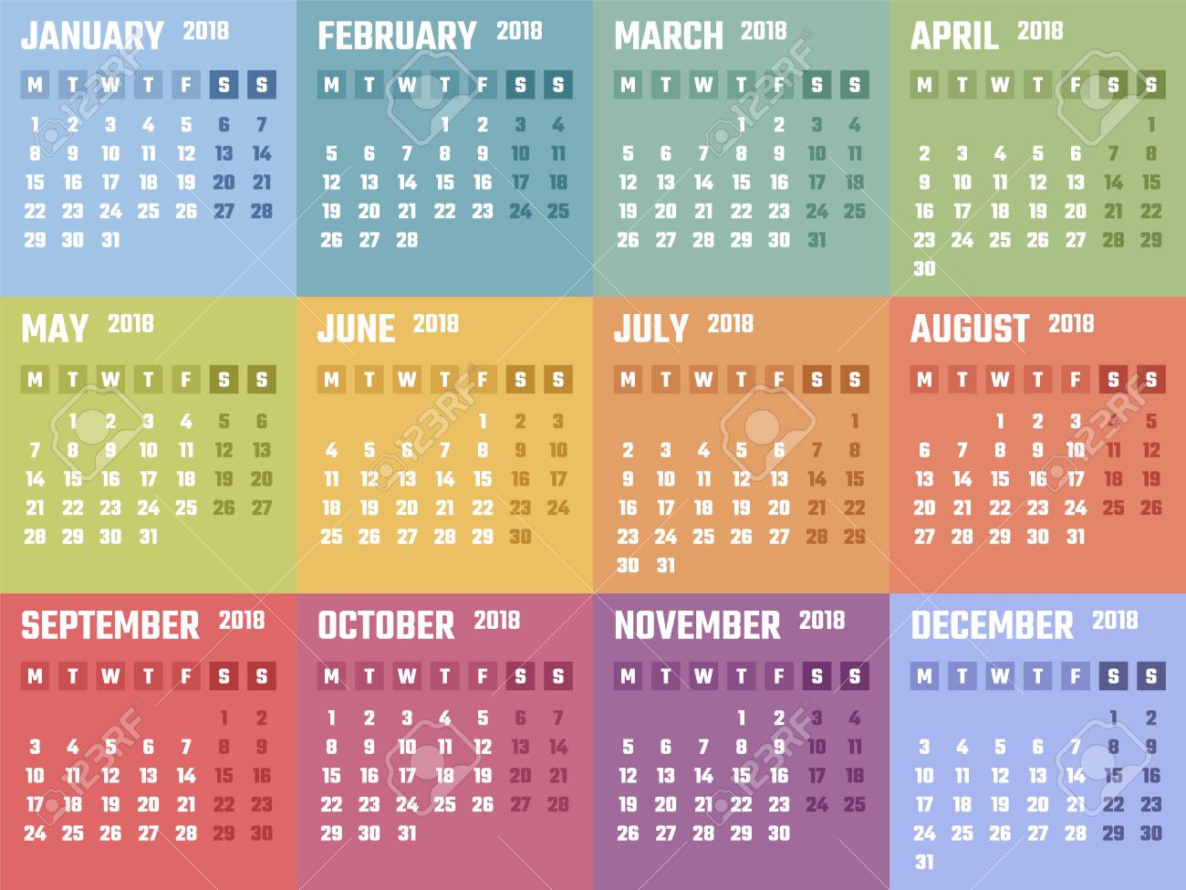 Calendar Design 18 Year Royalty Free Cliparts Vectors And Stock Illustration Image