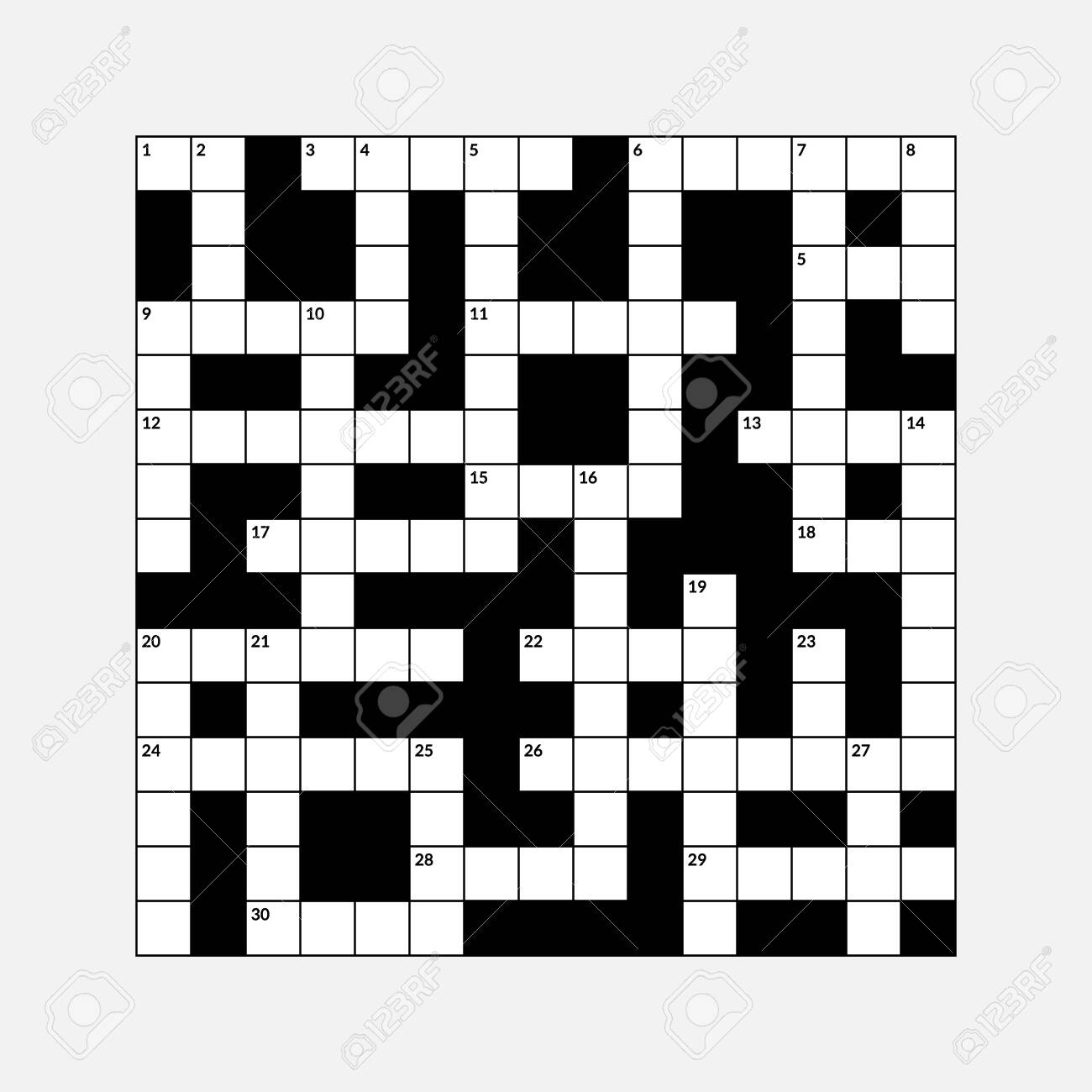 Blank Crossword Template Grid Vector Graphic Stock Vector (Royalty Free)  1035553411 | Shutterstock, image size:1300x1300