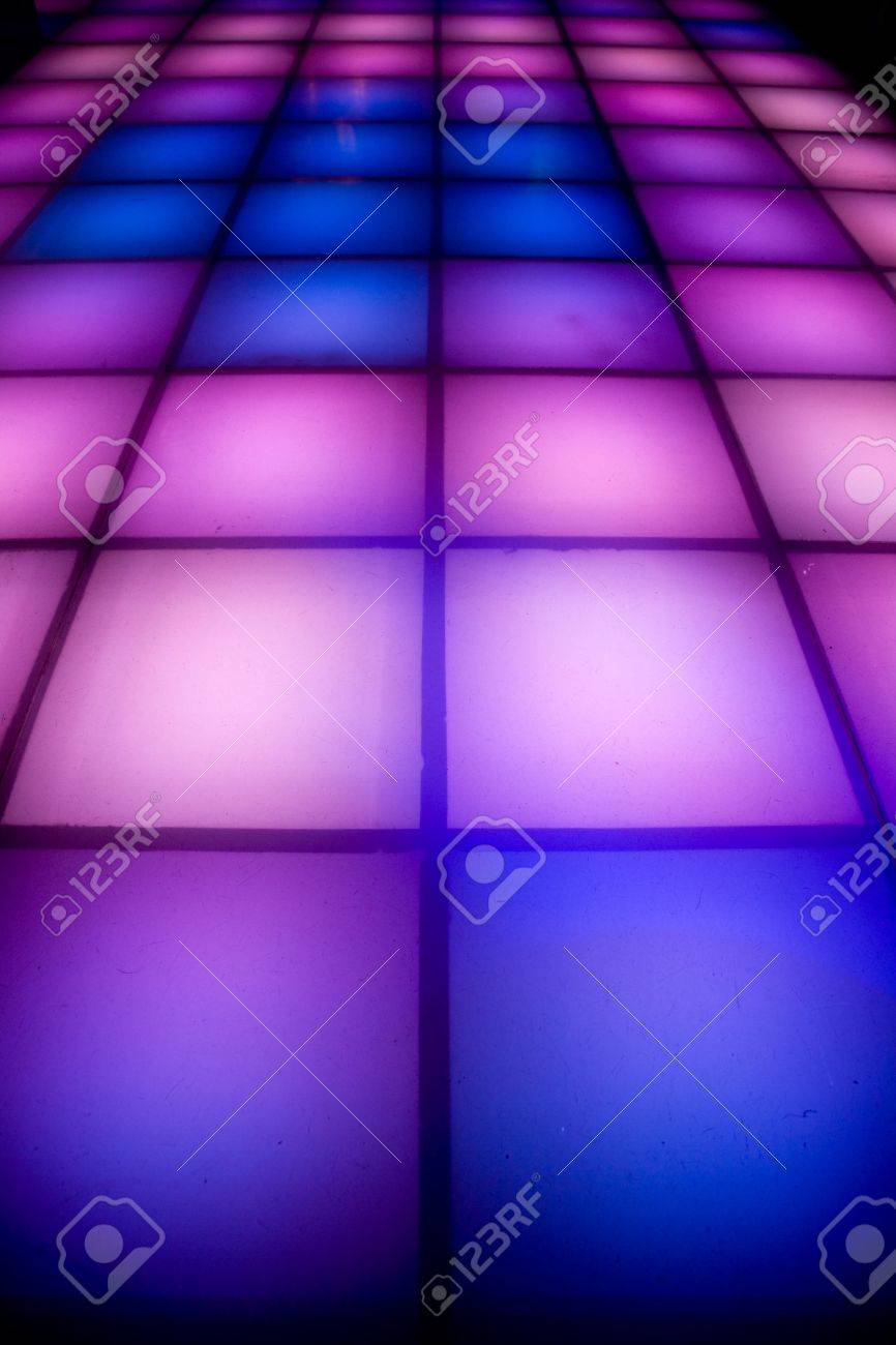 Colorful Square Shape Lighting Of Disco Dance Floor Stock Photo