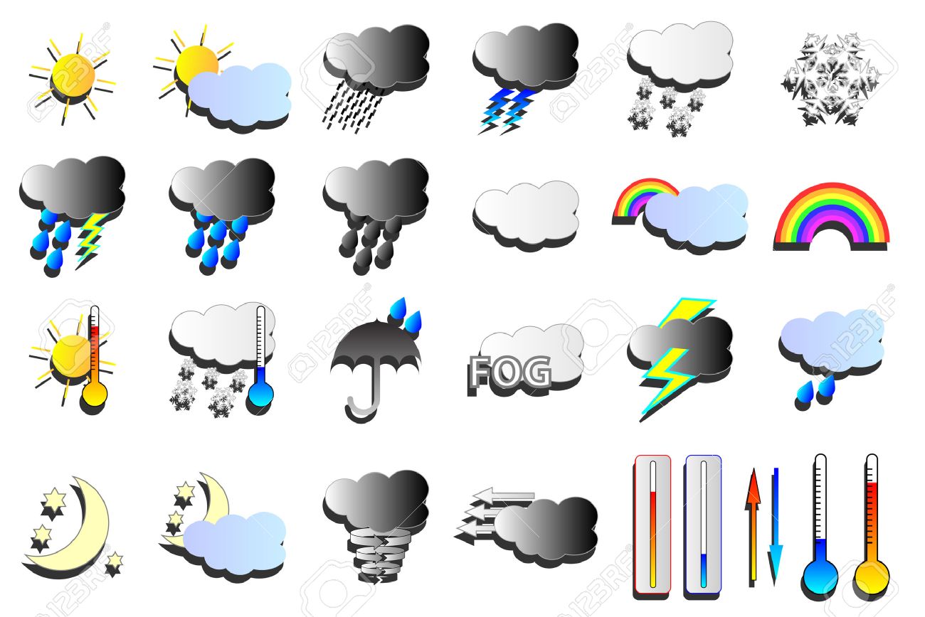 Weather Vectors Snow Wind And Rain Weather Map Icons Royalty Free Cliparts Vectors And Stock Illustration Image 35223196
