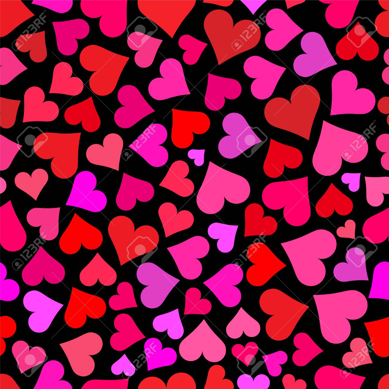 Love Hearts On Black Background Tileable Wallpaper That Repeats Left Right Up And Down Royalty Free Cliparts Vectors And Stock Illustration Image
