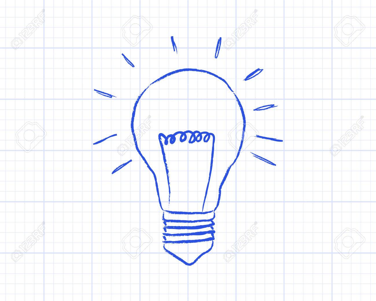 light bulb drawing on graph paper background royalty free cliparts light graph paper